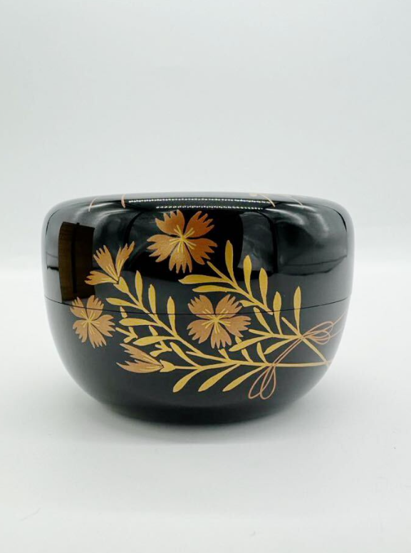 荒井喜峰 花扇蒔絵 平棗 荒井喜峰 花扇蒔絵 平棗