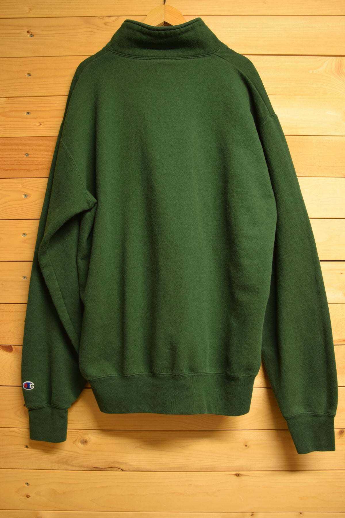 メンズヴィンテージ スウェット 【Champion】 ハーフジップ MARINE CORPS グリーン