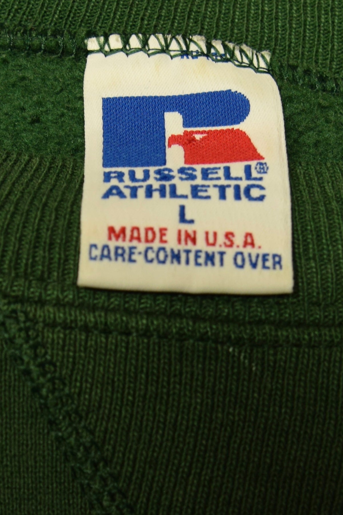 メンズヴィンテージ スウェット 【RUSSELL ATHLETIC】 フロントロゴ グリーン