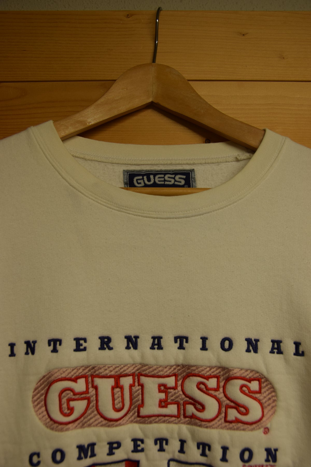 メンズヴィンテージ スウェット 【GUESS SPORT】 フロントロゴ ホワイト