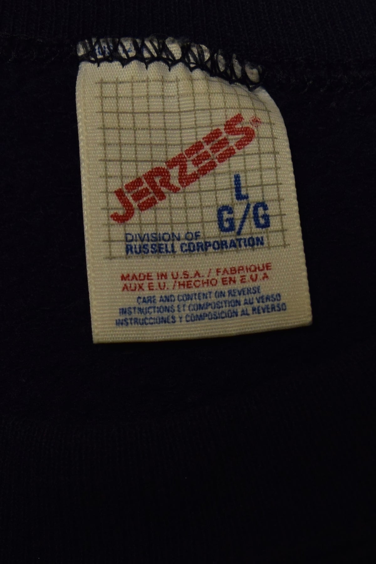 メンズヴィンテージ スウェット 【JERZEES】 90’s ワンポイント ネイビー