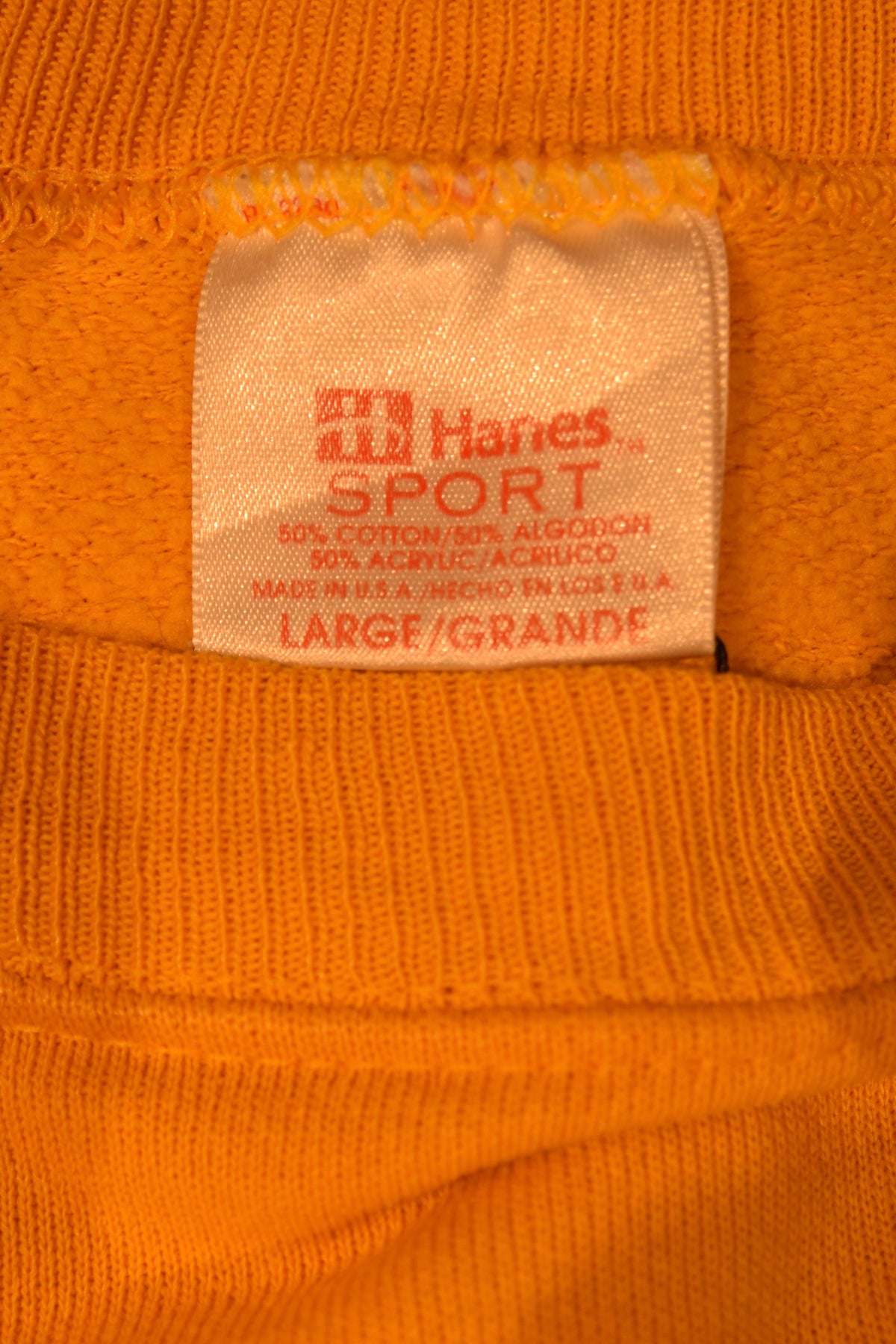 メンズヴィンテージ スウェット 【Hanes SPORT】 無地 イエロー