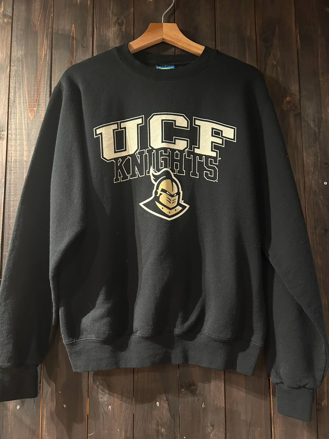 メンズヴィンテージ スウェット【Champion ECO FLEECE】 UCF カレッジロゴ ブラック