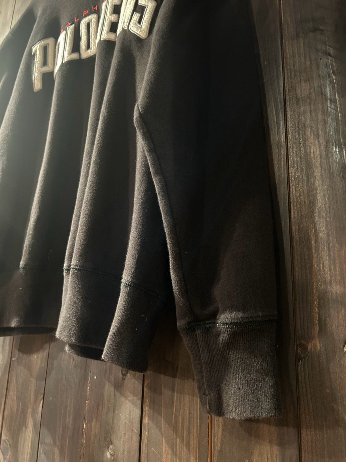 メンズヴィンテージ スウェット 【POLO JEANS】 アーチロゴ ブラック
