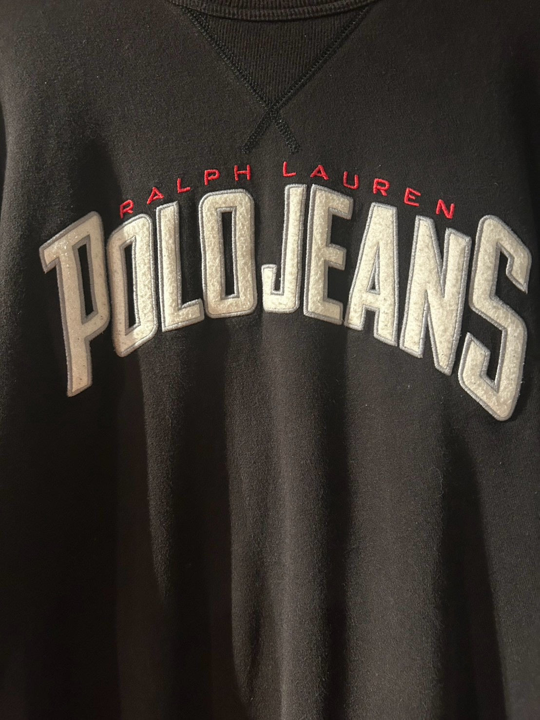 メンズヴィンテージ スウェット 【POLO JEANS】 アーチロゴ ブラック