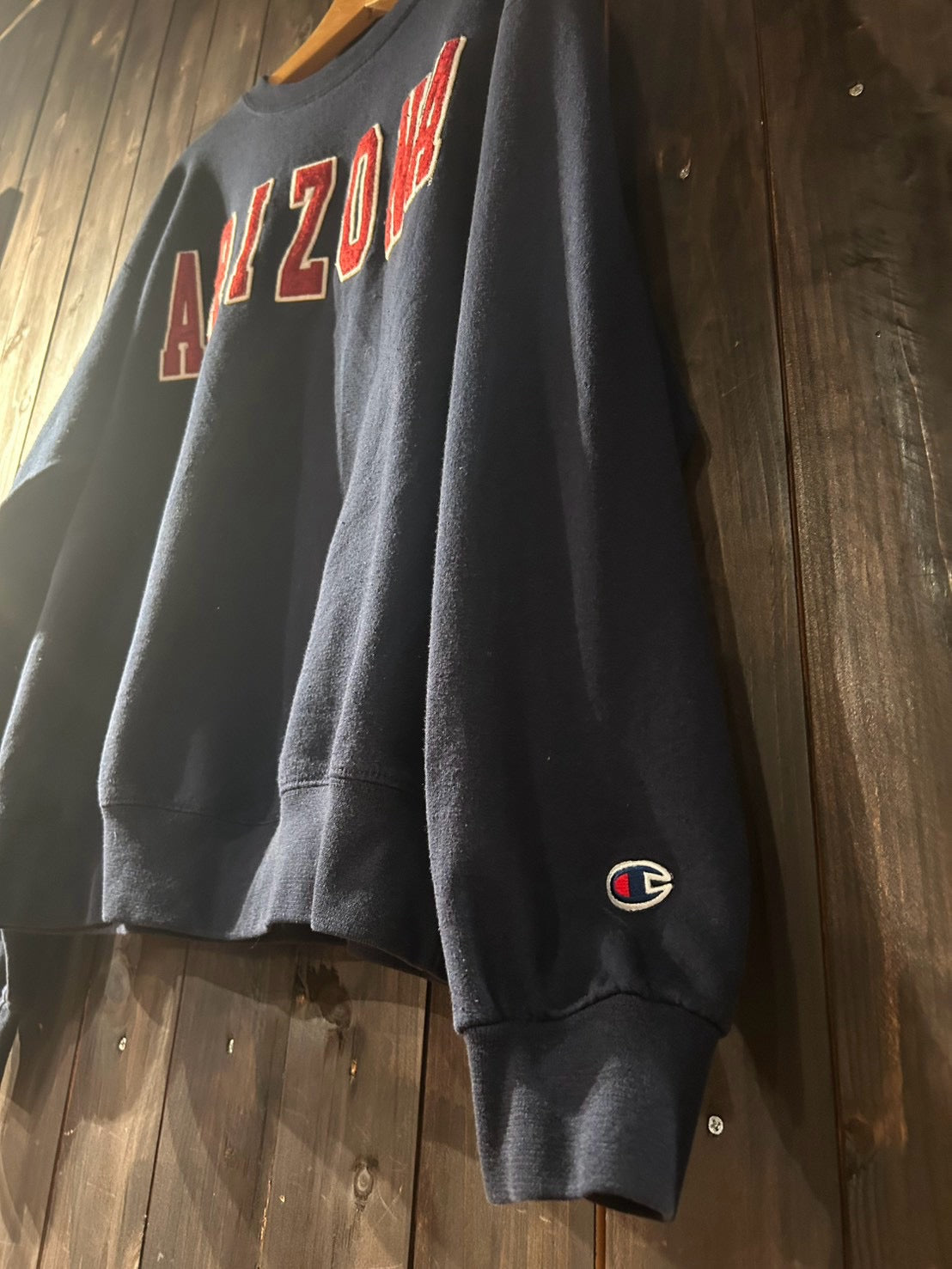 メンズヴィンテージ スウェット【Champion】ARIZONA アーチロゴ ネイビー