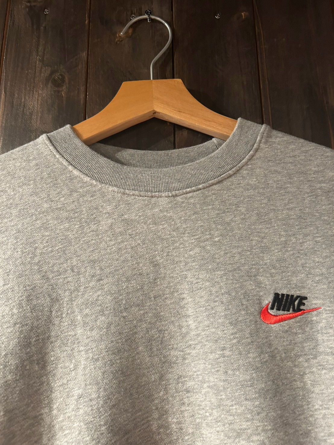 メンズヴィンテージ スウェット 【NIKE】ワンポイント 刺しゅう グレー