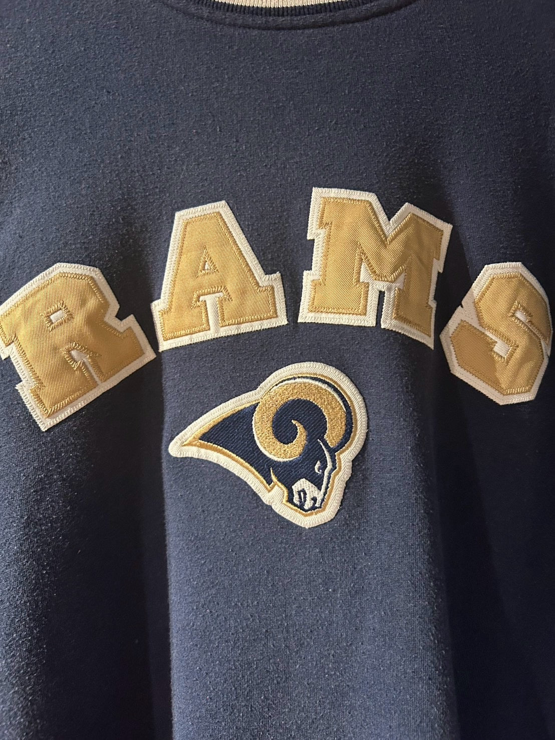 メンズヴィンテージ スウェット 【NFL】 RAMS 刺しゅう ネイビー