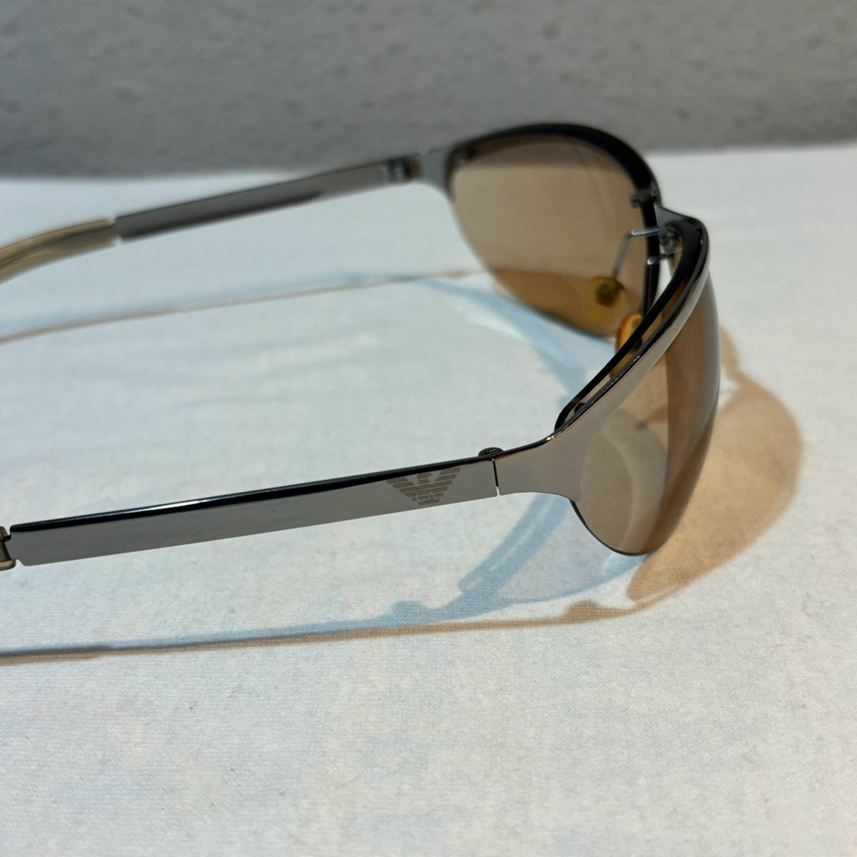 【EMPORIO ARMANI】 メタルフレーム サングラス ブラウン