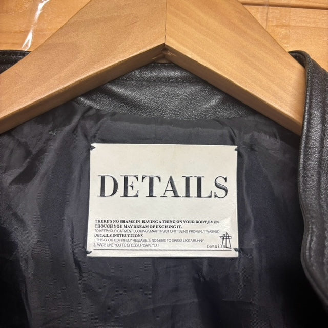 【DETAILS】 レザー シングルライダースジャケット ブラック