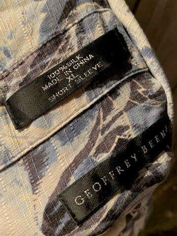 メンズヴィンテージ アロハシャツ 【GEOFFREY BEENE】総柄 ブルー
