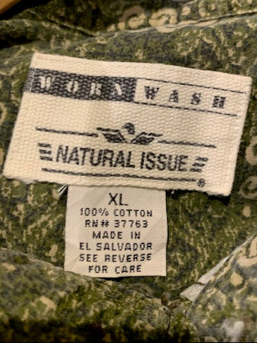 メンズヴィンテージ アロハシャツ 【natural issue】総柄 グリーン