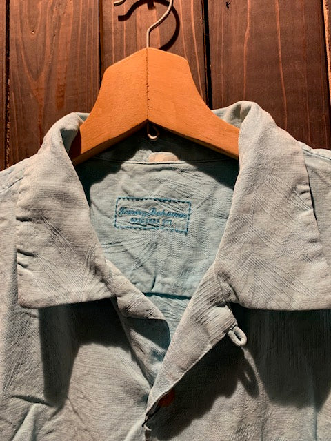 メンズヴィンテージ アロハシャツ 【Tommy bahama】リーフ ブルー