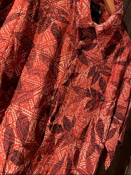 メンズヴィンテージ アロハシャツ 【RED MACAW THADING COMPANY】リーフ レッド