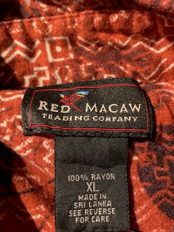 メンズヴィンテージ アロハシャツ 【RED MACAW THADING COMPANY】リーフ レッド