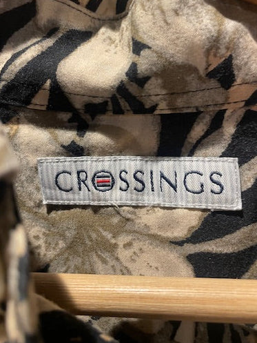 メンズヴィンテージ アロハシャツ 【crassings】ハイビスカス ブラック