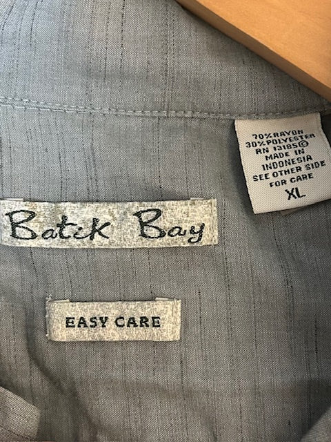 メンズヴィンテージ アロハシャツ 【Batik Bay 】無地 グリーン