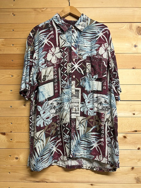 メンズヴィンテージ アロハシャツ 【Tasso Elba ISLAND】パープル