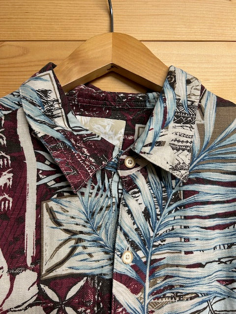 メンズヴィンテージ アロハシャツ 【Tasso Elba ISLAND】パープル