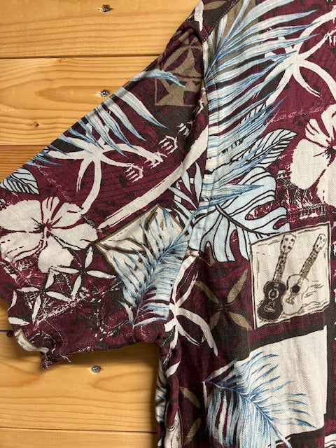 メンズヴィンテージ アロハシャツ 【Tasso Elba ISLAND】パープル