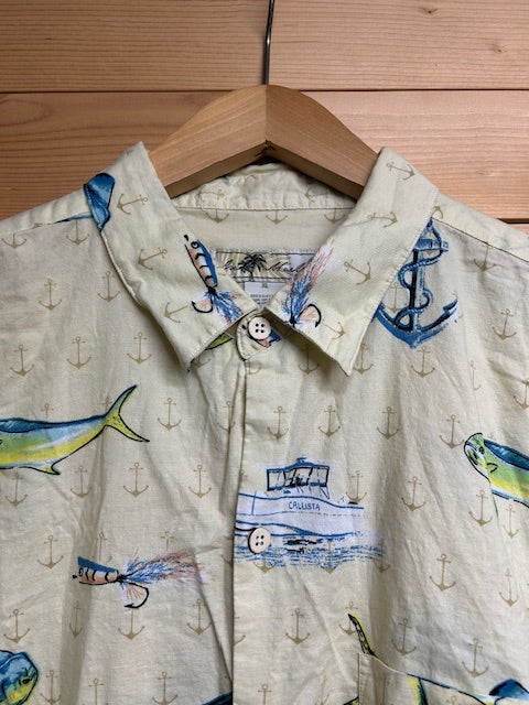 メンズヴィンテージ アロハシャツ 【Joe Marin】フィッシュ イエロー