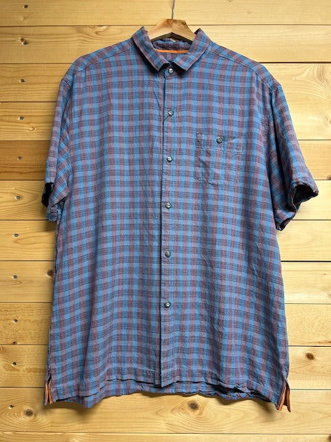 メンズヴィンテージ アロハシャツ 【Tommy Bahama】チェック ネイビー