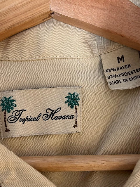 メンズヴィンテージアロハシャツ【Tropical Havana】ゴルフ ベージュ