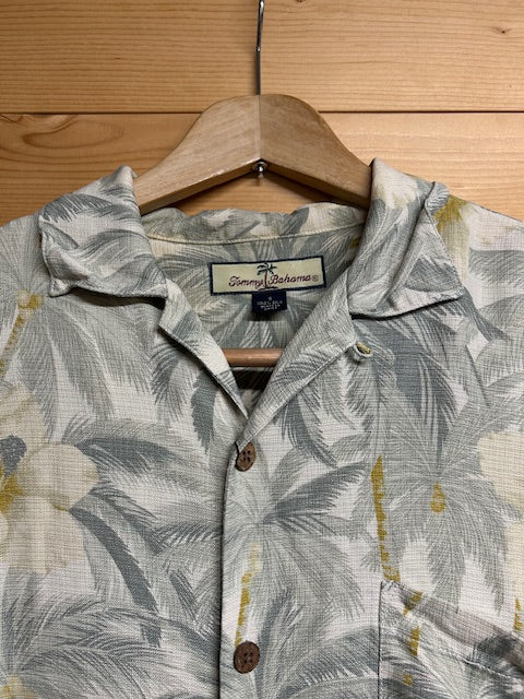メンズヴィンテージアロハシャツ【Tommy Bahama】ハイビスカス グレー