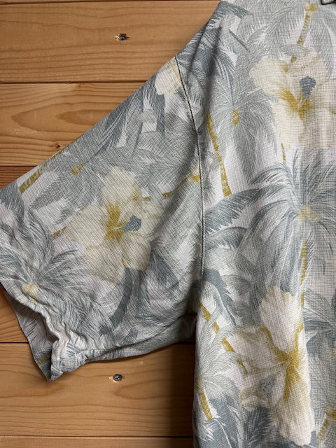 メンズヴィンテージアロハシャツ【Tommy Bahama】ハイビスカス グレー