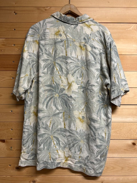 メンズヴィンテージアロハシャツ【Tommy Bahama】ハイビスカス グレー