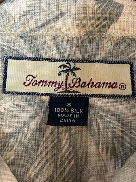 メンズヴィンテージアロハシャツ【Tommy Bahama】ハイビスカス グレー