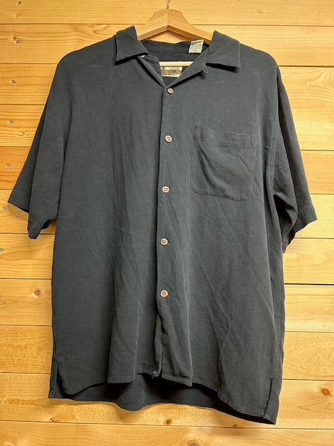 メンズヴィンテージアロハシャツ【Vintage Silk】 無地 ブラック