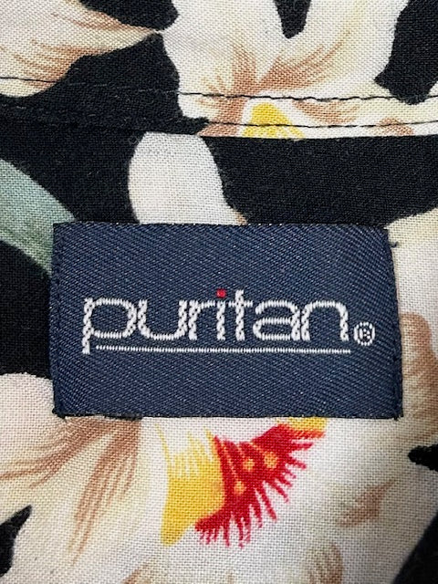 メンズヴィンテージアロハシャツ【puritan】 フラワー ブラック