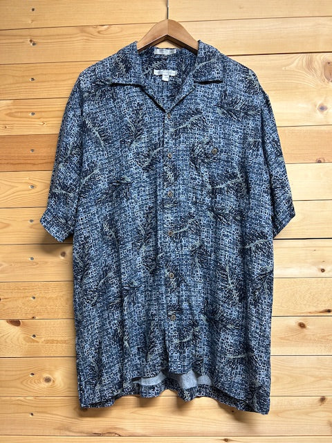 メンズヴィンテージアロハシャツ【GEOFFREY BEENE】 総柄 ネイビー
