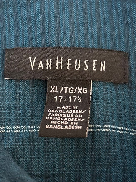 メンズヴィンテージアロハシャツ【VANHEUSEN】 チェック ブルー