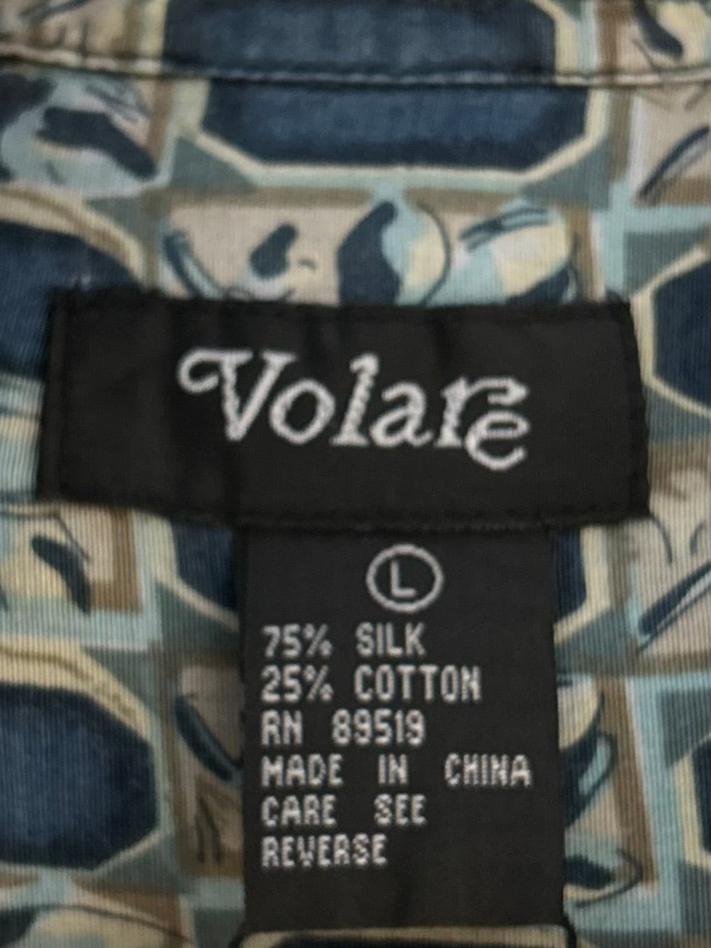 メンズヴィンテージアロハシャツ【Volare】 総柄 ブルー