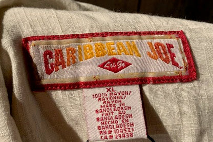 メンズヴィンテージ アロハシャツ 【Caribbean Joe】ハイビスカス イエロー