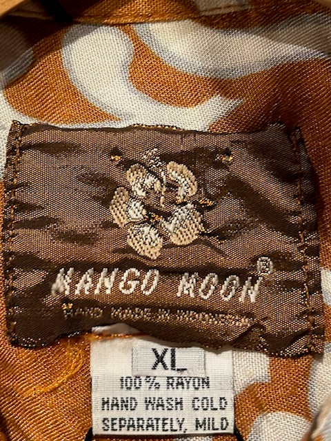 メンズヴィンテージ アロハシャツ 【MANGO MOON】フラワー オレンジ