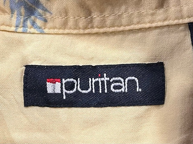 メンズヴィンテージ アロハシャツ 【Puritan】ヤシ イエロー