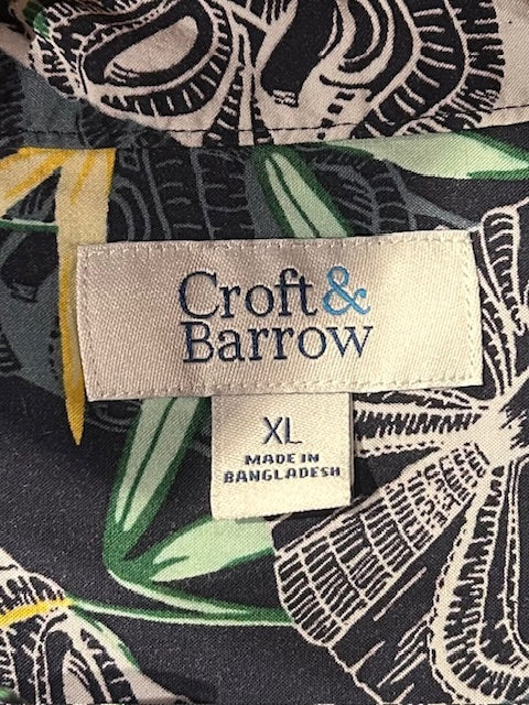 メンズヴィンテージ アロハシャツ 【Croft＆Barrow】ティキ ブラック