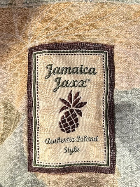 メンズヴィンテージ アロハシャツ 【jamaica jaxx】ハイビスカス ブルー