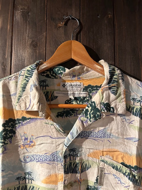 メンズヴィンテージ アロハシャツ 【Columbia】ビーチ ベージュ