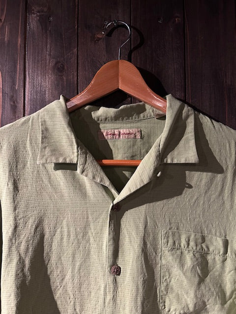 メンズヴィンテージ アロハシャツ 【Tommy Bahama】無地 グリーン