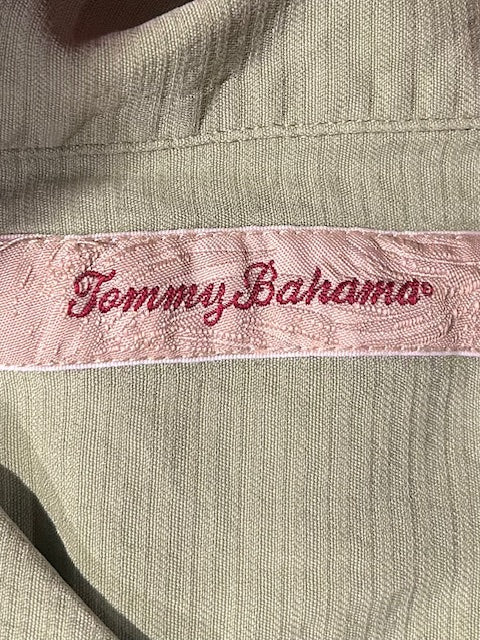 メンズヴィンテージ アロハシャツ 【Tommy Bahama】無地 グリーン