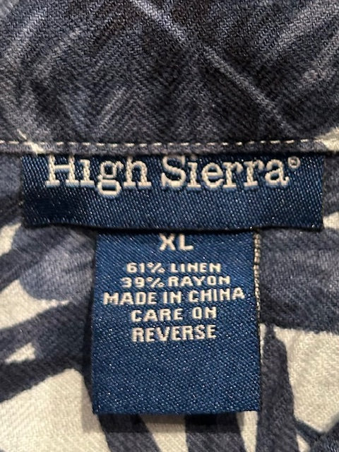 メンズヴィンテージ アロハシャツ 【High Sierra】リーフ ブルー