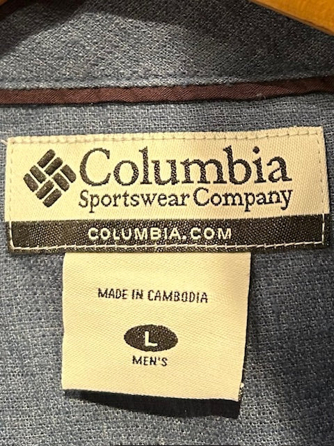 メンズヴィンテージ アロハシャツ 【Colmbia】無地 ブルー