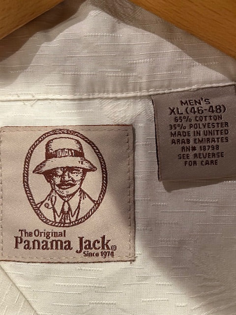 メンズヴィンテージ アロハシャツ 【Panama jack】リーフ ホワイト