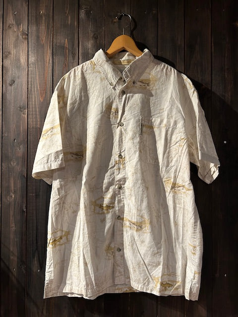 メンズヴィンテージ アロハシャツ 【Columbia】フィッシュ ホワイト
