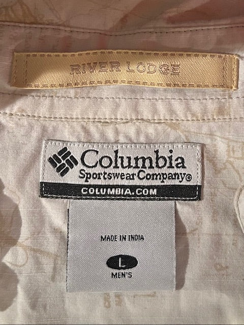 メンズヴィンテージ アロハシャツ 【Columbia】フィッシュ ホワイト