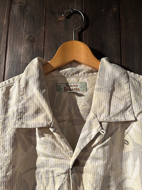 メンズヴィンテージ アロハシャツ 【Tommy Bahama】リーフ ベージュ